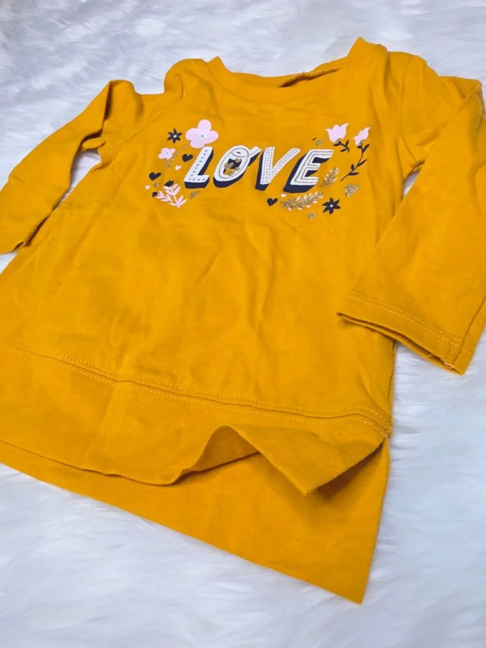 Carter’s Baby Girl LOVE Mustard Tunic Top 9M